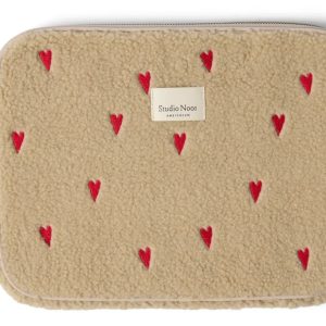 Laptop hoes Teddy Hearts – Ecru